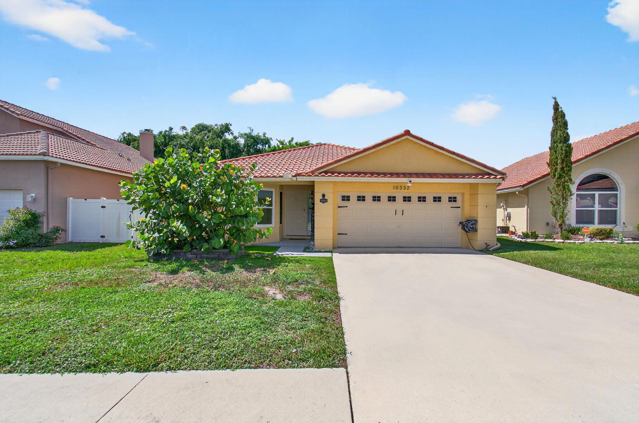 Great opportunity to live in this wonderful Lakes at Boca Raton Family community in this one story home with open floor plan & 2 car garage & Enjoy great indoor & outdoor entertaining. This home features a split bedroom plan, Custom California closets & custom laundry area, vaulted ceilings, tile throughout, large kitchen, LED lighting, state of the art security system, smart home system, & a one of a kind fabulous outdoor screened area complete with an extensive privacy fence, custom trex deck, & Hot Tub. Enjoy this amazing Tropical outdoor living space. Accordion shutters & 3 impact windows. Community pool, playground, picnic area, bbq area, trails, fitness center, tennis, pickletball & Basketball courts.