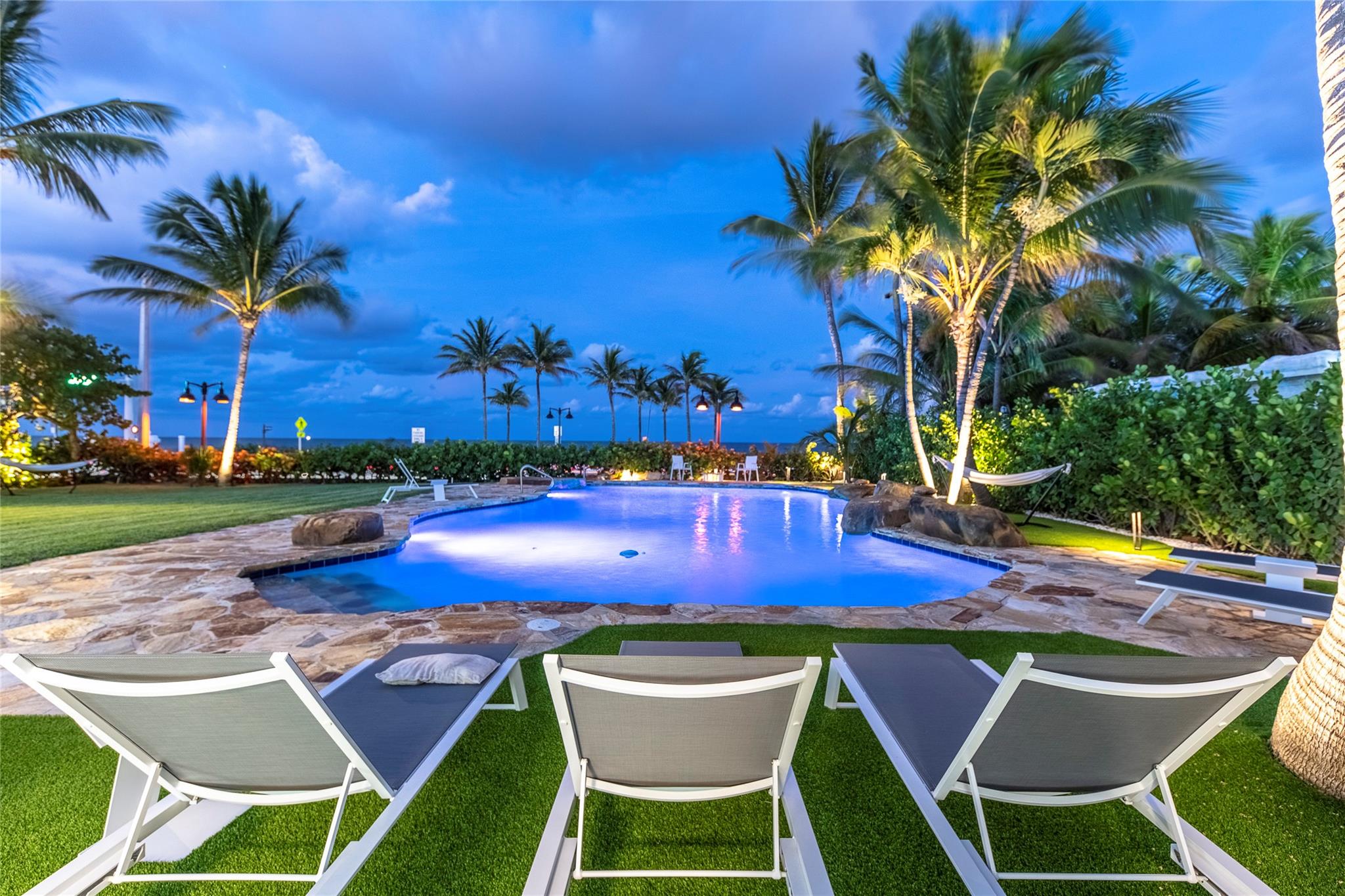 "The perfect vacation and everlasting memories" is the inspiration of this amazing Florida Beach-house in the heart of Fort Lauderdale Beach. Double Oceanfront lot with huge, resort style pool. Private and serene with lots of ambiance. Large Backyard for lounging and playing. Spacious Tiki Hut for outdoor dining. Great outdoors setting for enjoying and entertaining. Beach Style home with guest house, recently updated. Living room, Dining room, Master Bedroom with sitting area. Great Ocean views from everywhere. Plenty of parking Close to water sports activities, parks, Tennis and Golfing. Walk to shops and restaurants, just a short ride to Las Olas Blvd with shops, Art Galleries and fine restaurants. Available for long and short term rentals. One-of-a-kind Escape.