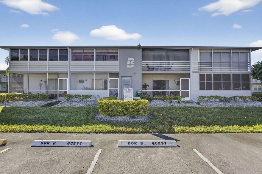 CHARMING FURNISHED LIGHT AND BRIGHT 1 BED 1 BATH UNIT LOCATED IN THE DESIRABLE DORCHESTER B ASSOCIATION.  MOVE IN READY.  LARGE CERAMIC TILE THROUGHOUT,
STYLISH FURNITURE.  VERY CLEAN AND WELL KEPT.  WELL FUNDED BUILDING WITH NEW ROOF FRESHLY PAINTED AND NEW SIDEWALKS. LOVELY OPEN PATIO TO SIT OUT AND RELAX ON. CLOSE TO THE DORCHESTER POOL.  COME & ENJOY RESORT STYLE LIVING IN THIS GATED COMMUNITY FOR ADULTS 55+
CLUBHOUSE features a theater, indoor pool, card room, community/party room, billiard room ,shuffle board ,tennis , pickqleball ,bocce and two outdoor pools. Numerous heated outdoor pools throughout the community. Separate fitness center with gym , outdoor heated pool and a resistance pool. Two guarded gates and 24 hour roving security patrol. GREAT LOCATION: close to shops, res GREAT LOCATION: close to shops, restaurants, PBI airport and beaches.