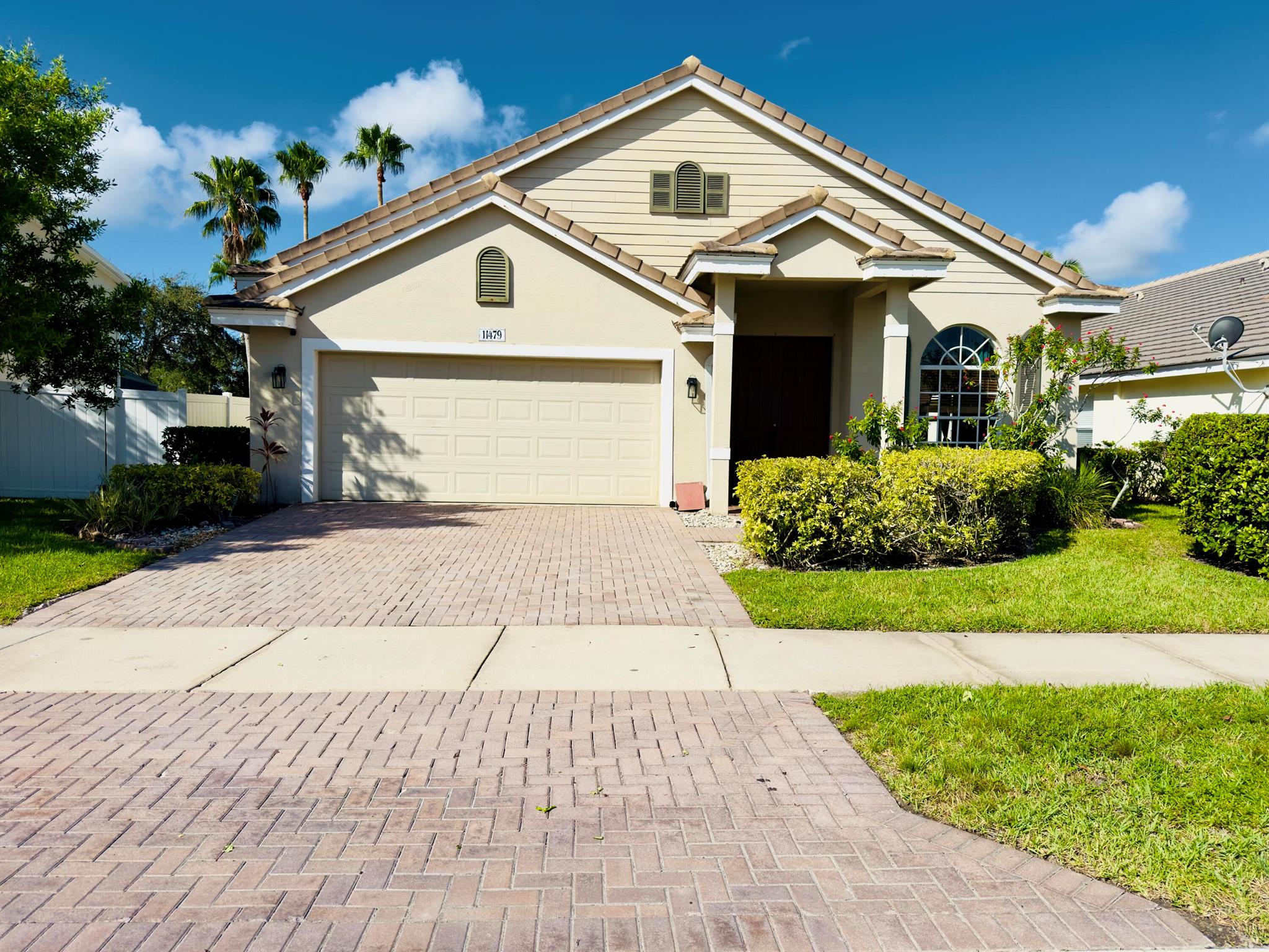 Check out this gem in the heart of Tradition. This 3/2/2 is located in the quiet gated community of The Estates at Victoria Parc. This home offers a spacious floor plan which will give you and your family plenty of room for all the family get togethers. Located close to I-95, Tradition is known for being absolutely beautiful and having everything you could desire just minutes away. Lawn care, internet, and security system included in rent.