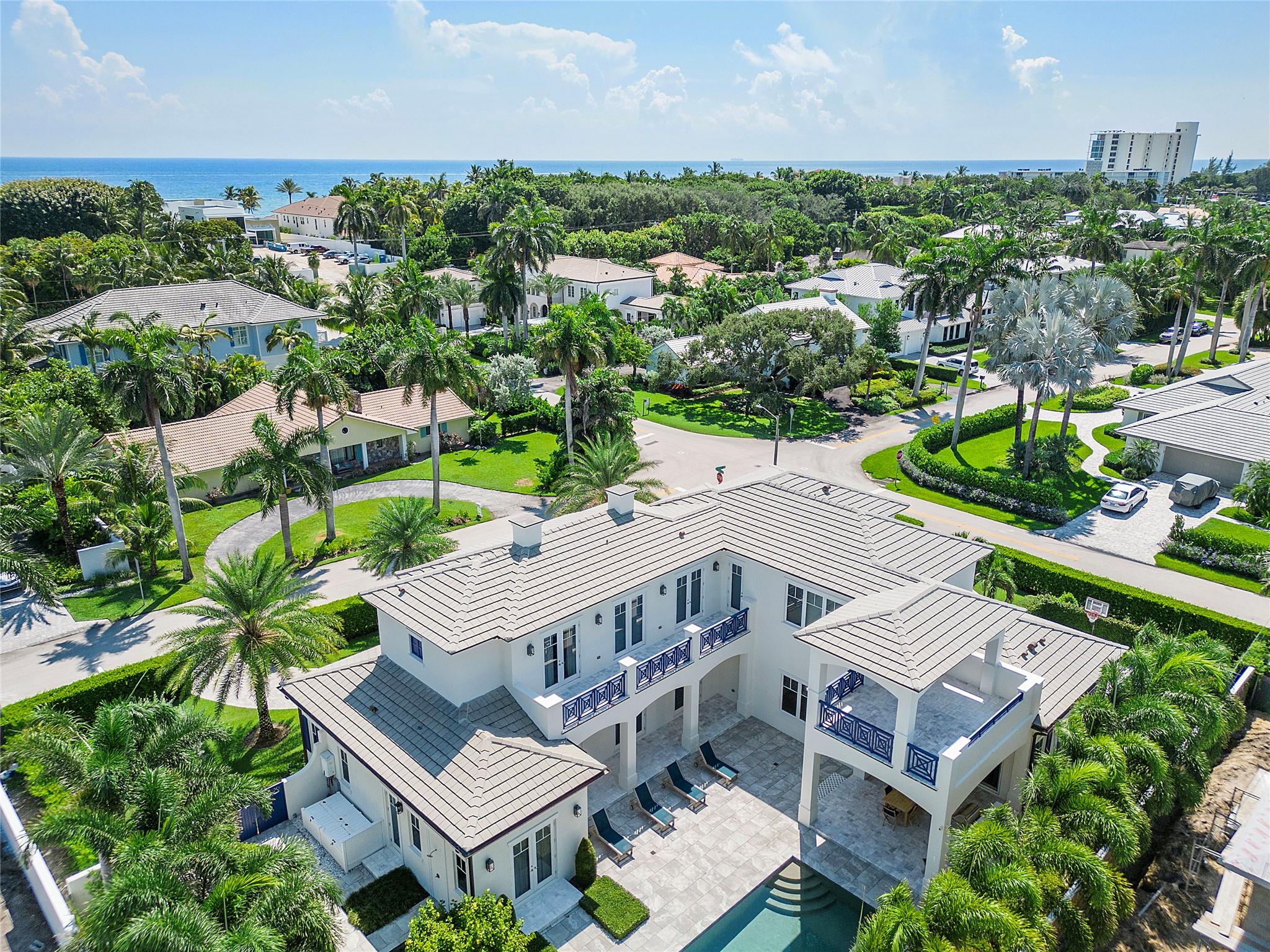 The Perfect home for the discerning buyer in the much sought after Seagate Area of Delray Beach. Richard Jones Architect. Classically Elegant Design & Executed with priority in form and function. 6580 total sq ft includes 4602 sq ft Air conditioned living space, Large Covered loggia & additional balconies overlooking your 50 ft Lap Pool. Extremely Private outdoor entertaining areas. Statement making Marble throughout 1st level & Wood 2nd. Primary Suite on 2nd floor near your enclosed elevator enjoys a large private balcony. 2 additional Ensuite Bedrooms on the 2nd floor. Your Oversized office & 4th ensuilte bedroom on the first floor. Oversize corner lot 15,668.
Optional Apartment on the Sand Available to purchase adds to the perfect beach lifestyle. All information available.