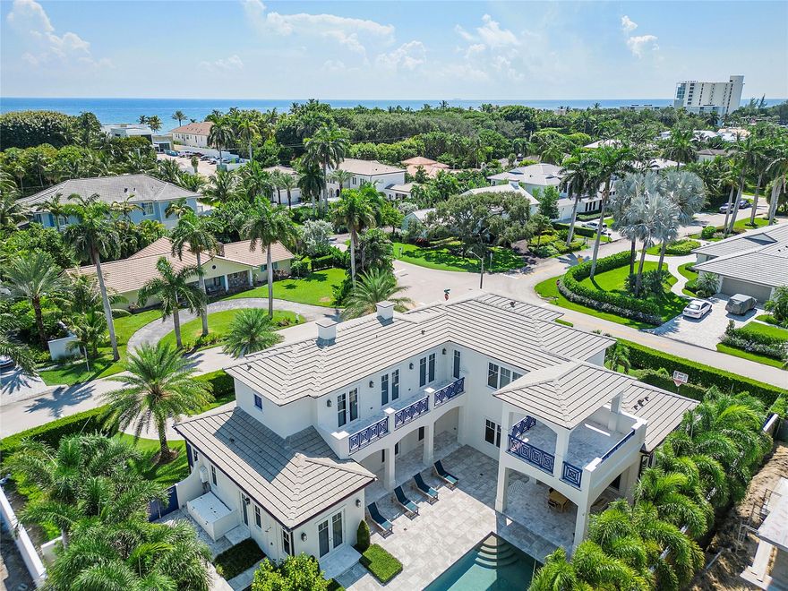 The Perfect home for the discerning buyer in the much sought after Seagate Area of Delray Beach. Richard Jones Architect. Classically Elegant Design & Executed with priority in form and function. 6580 total sq ft includes  4602 sq ft Air conditioned living space, Large Covered loggia & additional balconies overlooking your 50 ft Lap Pool. Extremely Private outdoor entertaining areas. Statement making Marble throughout 1st level & Wood 2nd. Primary Suite on 2nd floor near your enclosed elevator enjoys a large private balcony.   2 additional Ensuite Bedrooms on the 2nd floor. Your Oversized office & 4th ensuilte bedroom on the first floor. Oversize corner lot 15,668.
Optional Apartment on the Sand Available to purchase adds to the perfect beach lifestyle. All information available.