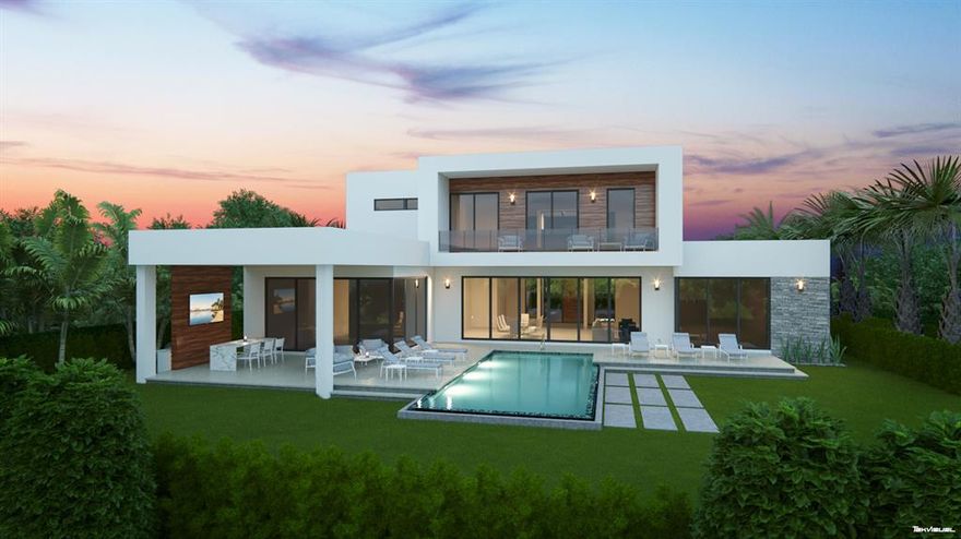 Developer fee of 1.5% of purchase price at closing. Buyer to pay title, documentary stamps and development fees. Builder Warranty. Must use builder sale agreement.  A stunning example of contemporary architecture in its innovative design, this brand new home, built by Seaside Builders, seamlessly incorporates interior and exterior spaces.  Showcasing the finest materials within a dramatic open plan and floor to ceiling glass, the residence is infused with lots of natural light and transparency. Upon entering the 6,532 TSF residence, guest are greeted with a sleek great room affording views of the tropically landscaped private gardens and saltwater pool area. 
Additional elevated amenities include an epicurean kitchen with the finest custom cabinets and top shelf appliances while the adjacent family room functions as the social hub of the house and is sure to please the most discerning chef. The sumptuous ground floor owners' suite complete with spa like bath, and, large walk in closets make for the perfect retreat. Further, the home features a cozy den/office and 3 bright and spacious guest suites on the second floor. For family and friends, the outdoors is enhanced with a spacious covered loggia to gather and enjoy the sunny Florida lifestyle. Peace and tranquility enfold this amazing home, yet, you are only moments to the beach, and a cornucopia of fine restaurants, boutiques, and lively entertainment along famed Atlantic Avenue.