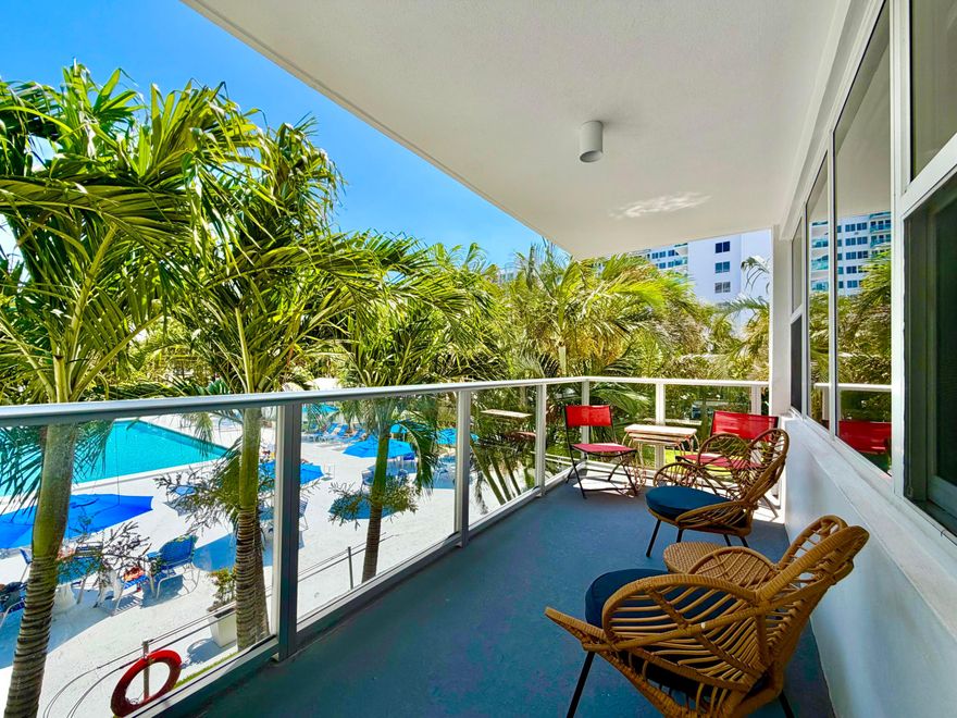 POOL VIEW - remarkable 55+ corner residence in Coral Ridge Towers South offers comfort, convenience, and the perfect SFL lifestyle. This turnkey condo has been meticulously maintained and updated, featuring impact windows, a well maintained HVAC, and brand new glass patio panels that showcase beautiful pool views. Perfectly positioned as a quiet corner unit at the end of the hallway, this home offers added privacy and convenient access to the emergency stairway. The spacious layout is ideal for both everyday living and hosting guests comfortably. Residents enjoy an array of amenities, including 24hr security, a heated pool, fitness center, library, laundry facilities, and social spaces. You'll also be just moments from restaurants, shopping, and entertainment!