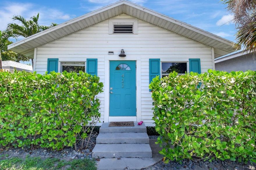 Charming coastal-style 2BR/1BA cottage in the heart of Lake Worth Beach. This beautifully updated home features bright open living spaces, a modern kitchen, updated flooring, and a cozy decorative fireplace. Lush landscaping, a mango tree, and a private fenced yard create a serene outdoor retreat. Just minutes from downtown, beaches, dining, and shops. Move-in ready and perfect as a primary home, vacation getaway, or investment property.  Home can be sold fully-furnished.