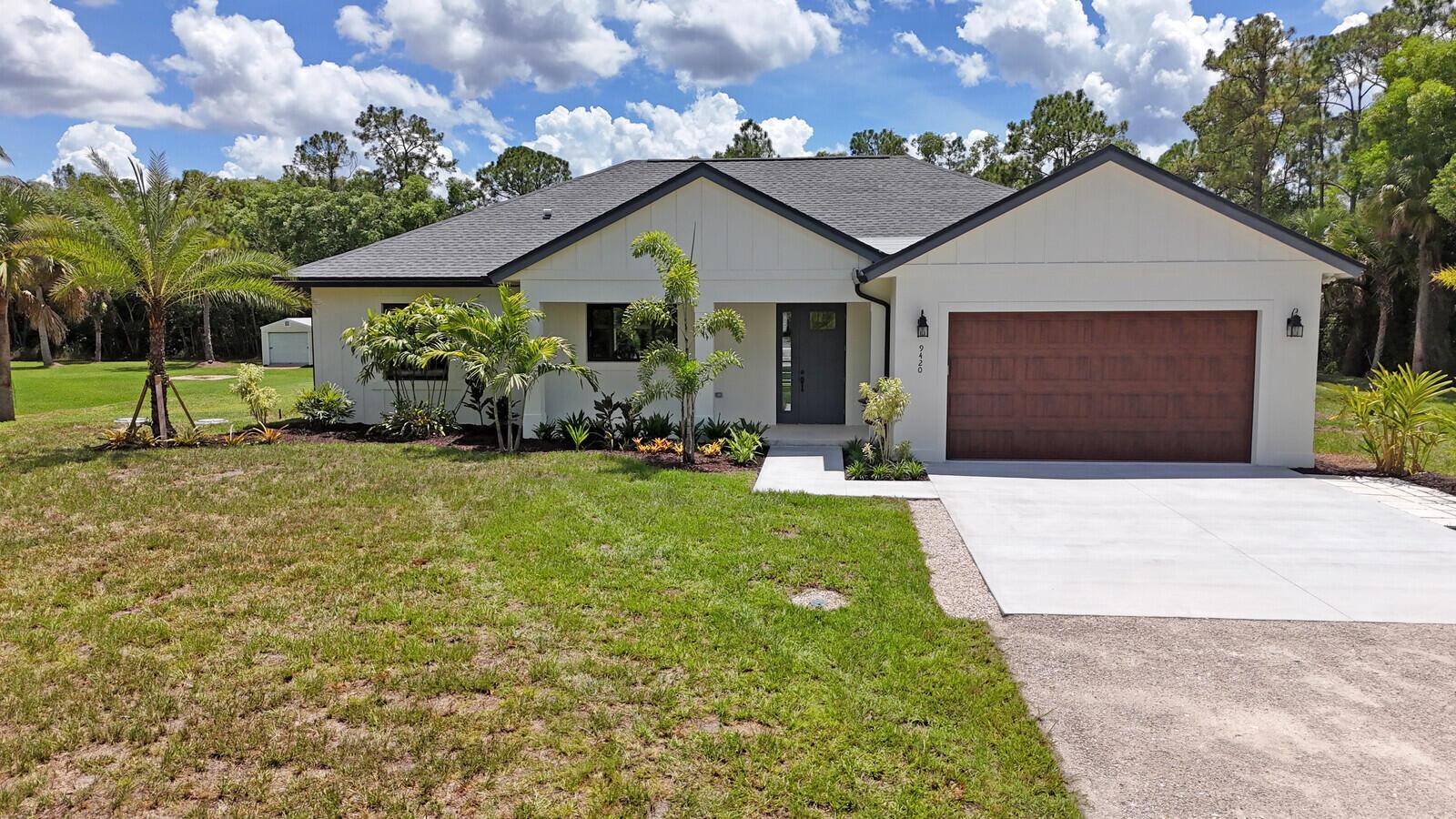 Step into modern living at its finest with this newly built ranch-style home, completed in 2025, located at 9420 165th Place North, Jupiter, FL. This single-family beauty offers 3 spacious bedrooms and 2 luxurious bathrooms, making it ideal for comfortable living.The open-concept design seamlessly integrates with top-of-the-line Bosch stainless steel appliances in the kitchen, including an induction range with a vented hood system. Enjoy the convenience of soft-close cabinets and a Lazy Susan corner, making kitchen storage a breeze. The RO drinking water system ensures fresh water at your fingertips.Slide open the tinted, hurricane impact glass doors and step into your outdoor oasis. Dive into the above-ground saltwater pool or entertain guests with ease.