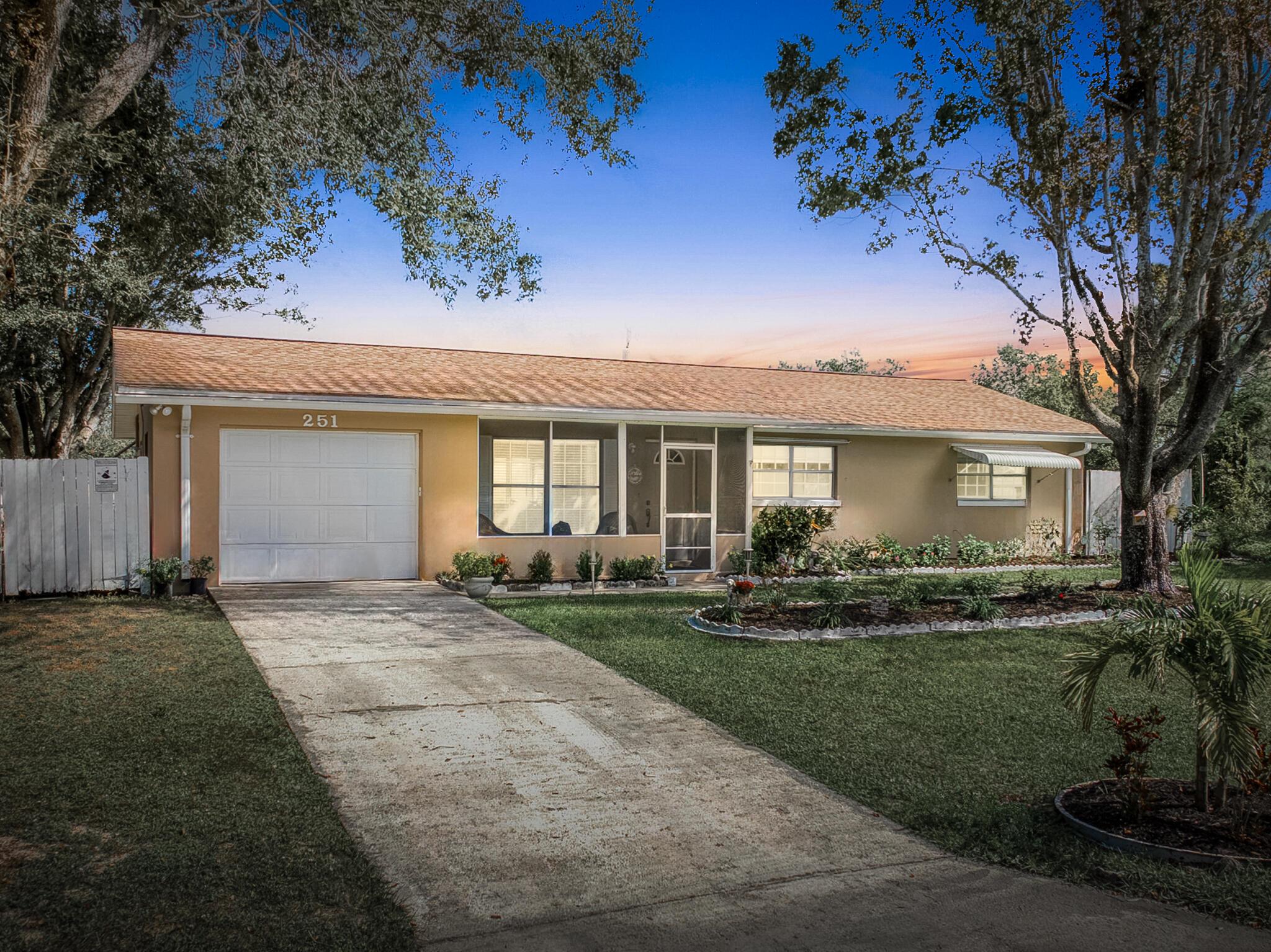 Welcome to this delightful 3-bedroom, 2-bathroom concrete block home in the serene Placid Lakes neighborhood. Freshly painted inside and surrounded by vacant lots on both sides and in front, you'll enjoy exceptional privacy and tranquility.Step outside to discover your very own tropical paradise! The fully fenced yard boasts an array of fruit trees, including Surinam cherry, Barbados cherry, guava, passion fruit, papaya, lemon, avocado, orange, and mango. Imagine savoring the fruits of your labor right from your backyard!With the sellers deciding to relocate out of state, this is an incredible opportunity to claim your slice of paradise. Don't miss out--schedule your showing today.