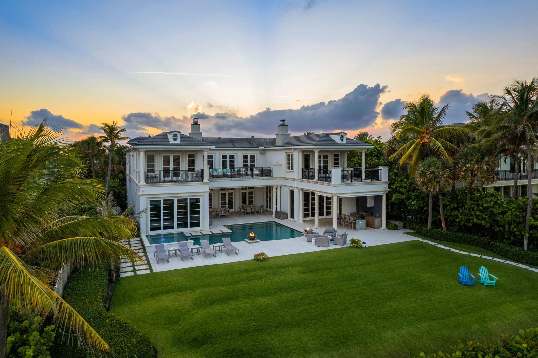 Welcome to 1001 Hillsboro Mile, an oceanfront estate on Florida's Magnificent Mile. This property offers ocean and intracoastal access, custom-built in 2015, with 12,640 sq ft of living area and 200 linear ft of Oceanfront and Intracoastal waterway combined. Enjoy the best of both worlds, with direct oceanfront access to a quiet beach and private deep-water dockage near the Hillsboro Inlet. Inside, find a timeless Palm Beach Georgian architecture with high-quality finishes, a faultless floorplan with almost 13,000 sq ft of air-conditioned areas. Expansive terraces and private balconies invite outdoor enjoyment. Features include a new media room, summer kitchen, HVAC systems, oceanfront pool, and landscaped grounds. Experience ultra-luxurious oceanfront living in South Florida!