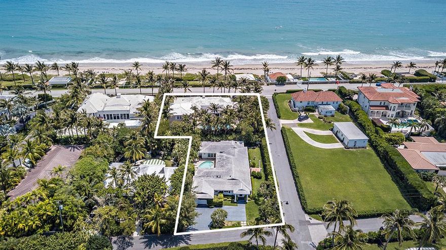 Rare oceanfront double-lot in the North End, including adjacent property 1287 N. Ocean Way. Enjoy 28,157 SF of beachfront land to build a 10,000+/- SF estate or renovate the current properties for a compound sitting on more than half an acre.