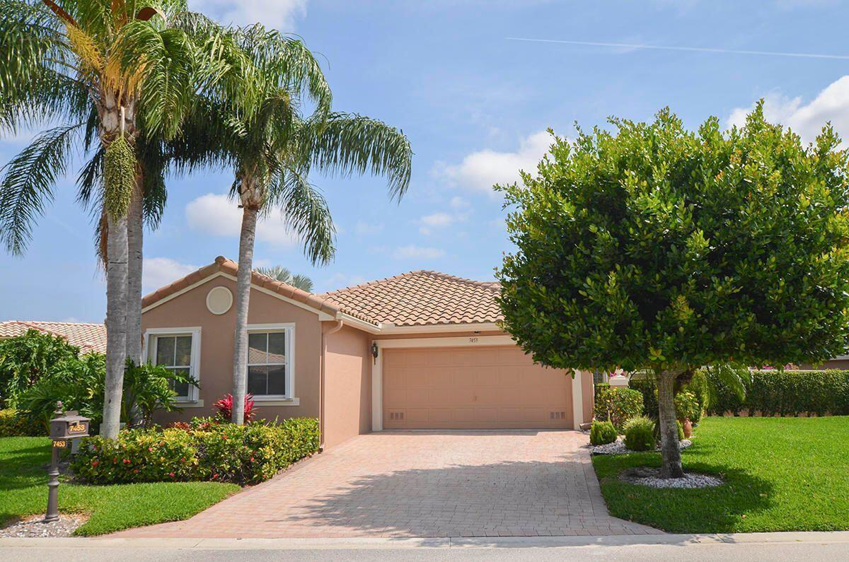 Enjoy resort style living in one of the most desirable communities in Palm Beach County. This active adult community has it all. The Weekly event schedule has something for everyone. Start your day with Tai-Chi, Tennis-Round Robin, then head to the pool to water aerobics & lunch at the cafe. The home is Situated on an over sized lot with an amazing water view overlooking the wide part of the lake. Well maintained, Furnished & turnkey, boasting with neutral tile, 42'' upgraded kitchen cabinetry & stainless appliances. The sliding doors in the great room open up to a glass enclosed Florida Room & the brick paved patio borders the lake. There was a 3rd bedroom that has been converted into a den but there is plenty of tranquil space. Available beginning January 8 for an annual term.