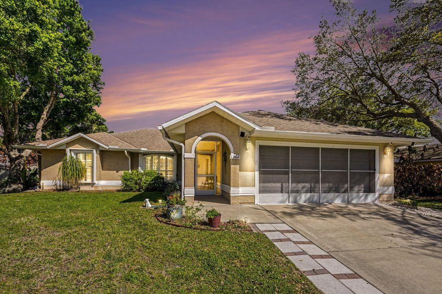 2004 concrete block 3/2 home with 1,481 sq ft located in the desirable Sebastian Highlands Subdivision. Major updates include new roof, gutters & leaf guards (2021), LVP flooring (2021), updated kitchen with newer appliances (2021), updated bathroom vanities and new toilets (2022), complete Trane HVAC replacement with transferable 10-year warranty (2024), accordion hurricane shutters (2024), epoxy garage floor (2024), 300 sq ft paver patio (2023), screened front porch (2021), custom fence (2025), and irrigation system. Water heater replaced in 2019. Conveniently located near Riverview Park, Sebastian Riverfront, Sebastian Inlet, shopping, dining, and US-1 access. This well-maintained home offers a perfect blend of comfort, upgrades, and Florida outdoor living.