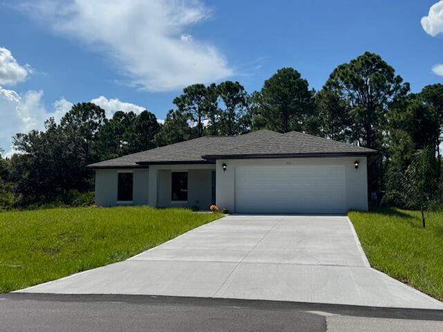 Welcome to this beautifully designed single-family home with no HOA! This never lived, BRAND NEW home offers modern living on a spacious lot with CITY water and all the upgrades you've been looking for. Features include: 3 bedrooms plus a versatile 4th room (ideal as a 4th bedroom, office, or den). 2 full bathrooms with sleek finishes. Brand-new blinds and verticals throughout. IMPACT WINDOWS for peace of mind and energy efficiency.Large covered lanai overlooking a generous backyard, perfect for outdoor enjoyment. This home combines modern construction with the freedom of no HOA restrictions.Plenty of space inside and out makes it an excellent choice for everyday living, entertaining, or working from home. Centrally located. Don't miss the opportunity to make this brand-new home yours!