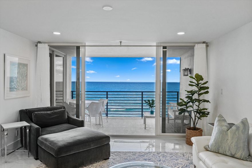 Wake up to endless ocean views in this beautifully renovated oceanfront condo at The Surf, located in the heart of Juno Beach. Offered turnkey with the option to be fully furnished, this residence features a redesigned open floor plan with a clean, modern coastal feel. The kitchen includes quartz countertops, European-style cabinetry, and a contemporary backsplash, opening seamlessly into the living and dining areas. Floor-to-ceiling impact windows frame unobstructed ocean views and fill the space with natural light. The primary suite enjoys stunning water views and a calm, private feel. The en-suite bathroom is spa-inspired, and the custom walk-in closet is thoughtfully designed for everyday living. SEE MORE.. A fully updated guest bath, new lighting and fixtures, impact glass windows and doors, and a full-size washer and dryer complete the interior. An oversized balcony overlooks the ocean  the perfect place to unwind, watch the sunrise, and take in the sea air. The building has recently undergone extensive renovations, with all assessments paid by the seller. Improvements include concrete restoration, new balconies, waterproofed catwalks, rebar reinforcement, updated electrical systems, refinished garages and pool, fresh exterior paint, and updated tropical landscaping. A standout feature is the second-floor beachfront pool with private beach access and elevated ocean views, offering a true resort-style feel. The Surf is pet-friendly, offers underground parking, and is just minutes from dining, shopping, golf, and entertainment. A rare opportunity for refined, low-maintenance oceanfront living in one of South Florida's most charming beach towns.