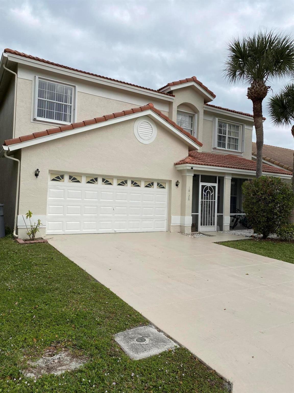 Location, Location. Beautiful, well kept home with many upgrades. Granite counters, wood cabinets. Saturnia Travertine on first floor, wood laminate on second floor. Very large Master Suite with separate sitting area/office space that opens to enclosed balcony. All baths have custom shower heads, marble counters and glass enclosures. Master has Jacuzzi tub. Huge 1000 sq.ft. screen enclosed patio with unrestricted view of canal and preserve. Very private. Coral Bay is a very popular and desirable community, excellent schools. Community Pool and play area.