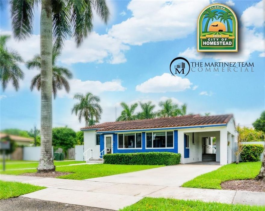 Free standing Medical single-story office building with secured, private parking lot for 8 cars.Office is ready to occupy for your medical business or any professional use. Impact glass throughout and pad has been installed for future generator. Three private offices, one handicap accessible bathroom and second bathroom located in carport area. Lobby, kitchen and open bull pen area. Septic system and newer A/C unit.