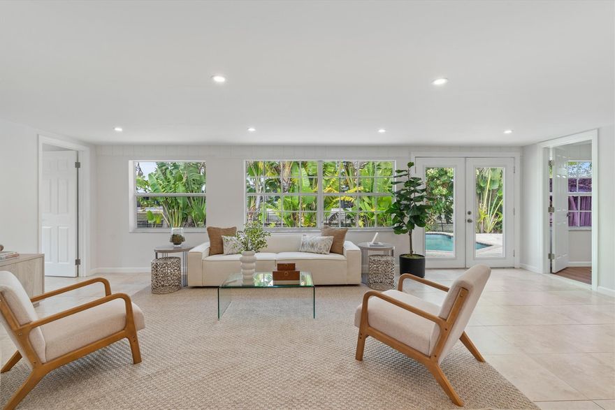 Experience the ultimate South Florida lifestyle in this beautifully renovated waterfront home, a unique gem in a fantastic Coral Heights neighborhood. Minutes from the heart of Wilton Manors, you'll have easy access to the area's best dining, entertainment, and nightlife.
This home is designed for both entertaining and relaxing. It features a new barrel tile roof, paver driveway, and a gourmet kitchen with white cabinets, granite countertops, and new stainless steel appliances. The bathrooms are also fresh with new vanities, and the home includes new A/C and fresh paint.
Step outside to your private oasis with a beautiful pool and patio on the water—the ideal spot for a peaceful escape or hosting friends.
This is more than a home—it's the perfect lifestyle upgrade. Easy to show!