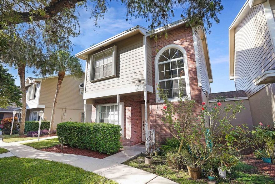 Corner Townhome 3 Bedroom  2 1/2 Bath In Colony Courts. Interior Features Include Upgraded Kitchen With Granite Countertops and Wood Cabinets, Stainless Steel Appliances, New Dishwasher and Microwave, Counter Seating, Dining Room, Laundry. Wide Water Views With Outdoor Patio and Corner Unit. Hurricane Shutters and Impact Windows. Master Bedroom With Walk In Closet And Updated Master Bathroom. Roof 2019. Courtyard And Community Pool.