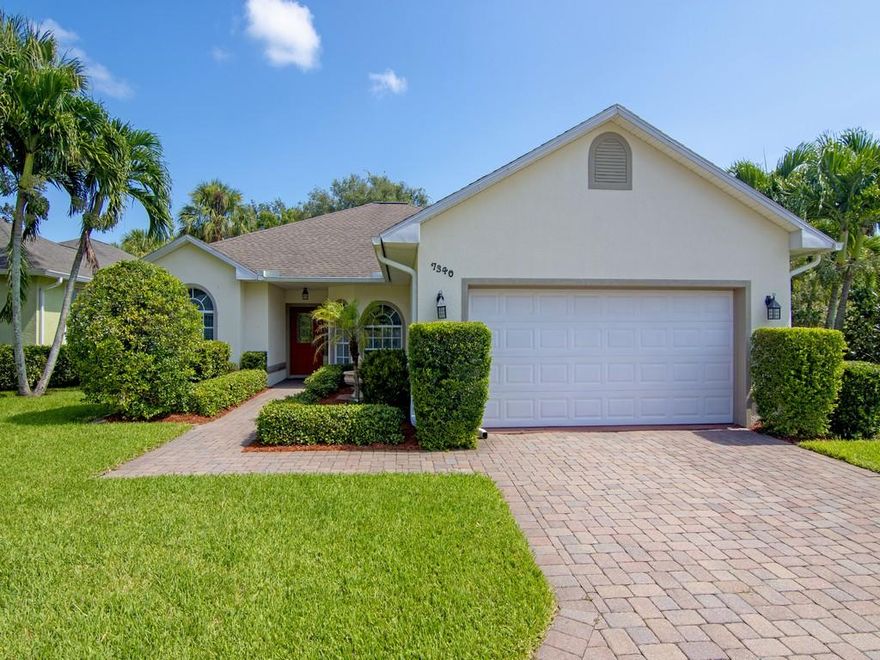 Concrete block 3 bedroom 2 bathroom home on quiet street in a private family friendly neighborhood. Low HOA fees. Enjoy the great weather on the large screened patio. Only minutes from all grocery, beaches, golf, dining, or outdoor activities. Easy to maintain, updated finishes throughout.
