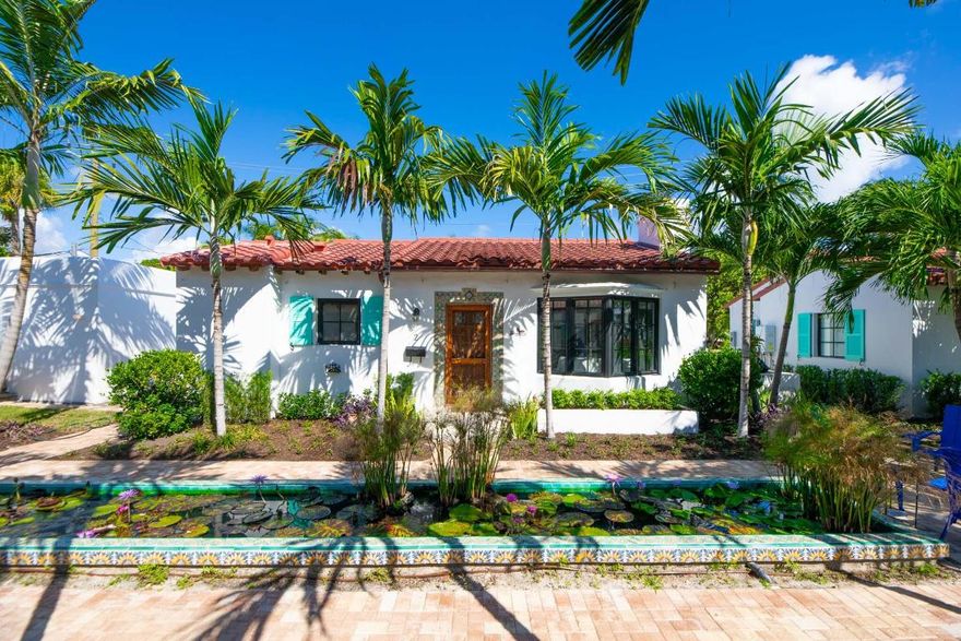 Furnished & Turnkey Rental! Flexible Terms Available. Charming historic 1/2 acre compound of beautifully restored 1938 cottages. 2 Bedrooms, 2 Baths, High Vaulted & Beamed Wood Ceilings, Impact Glass Windows & French Doors, Open Floor Plan, Quality Finishes and Appliances; Cafe Appliances, Miele was/dry, Nest, Quartz Counters, Hand Painted Tiles. French doors lead out to wrap around patio with natural gas grill. Smart TV's for streaming and Direct TV for Cable. Pets Are Welcome! Permit Parking for Residents. Walk to Dine or Shop on the Ave or over to the Beach for the Day!