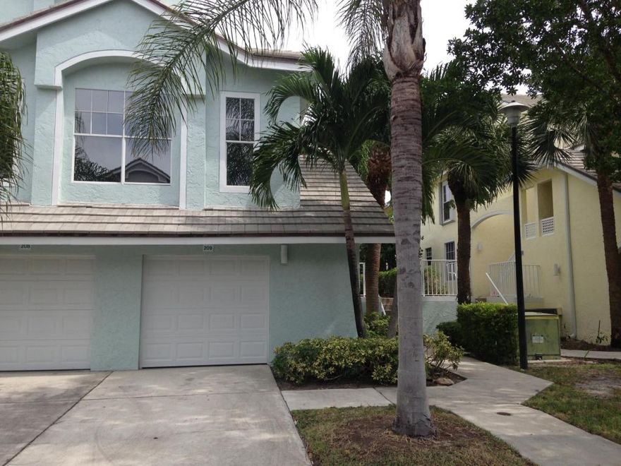 Just Steps To The Beautiful Jupiter Beach. This 2 bedroom, 2 bath condo is inviting with it's vaulted ceilings, wood burning fireplace and open floor plan and a one car garage below the unit. A gated community that offers a beautiful pool to relax in across from this unit. Close distance to all shopping, fine restaurants, parks and more. This is pet friendly community.