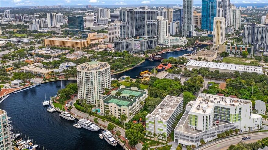 Welcome to this stunning 1BR/1.5BA unit at Esplanade on the River featuring incredible views of the New River and downtown Fort Lauderdale. The immaculately maintained apartment features an ideal floor plan, a generous primary bedroom size, large balcony, 1 garage space, a brand-new washer and dryer stack, new refrigerator and great storage. The primary suite includes walk in closet, large master bath, and jacuzzi tub. This secured resort-like building features 2 tennis courts, sauna, BBQ grills, bike storage, swimming pool and a wonderful gym/exercise room. Building located in a quiet bend in the river in booming Downtown Fort Lauderdale. Possible Dockage available at nearby New River Dockage Center. Don't miss this excellent opportunity.