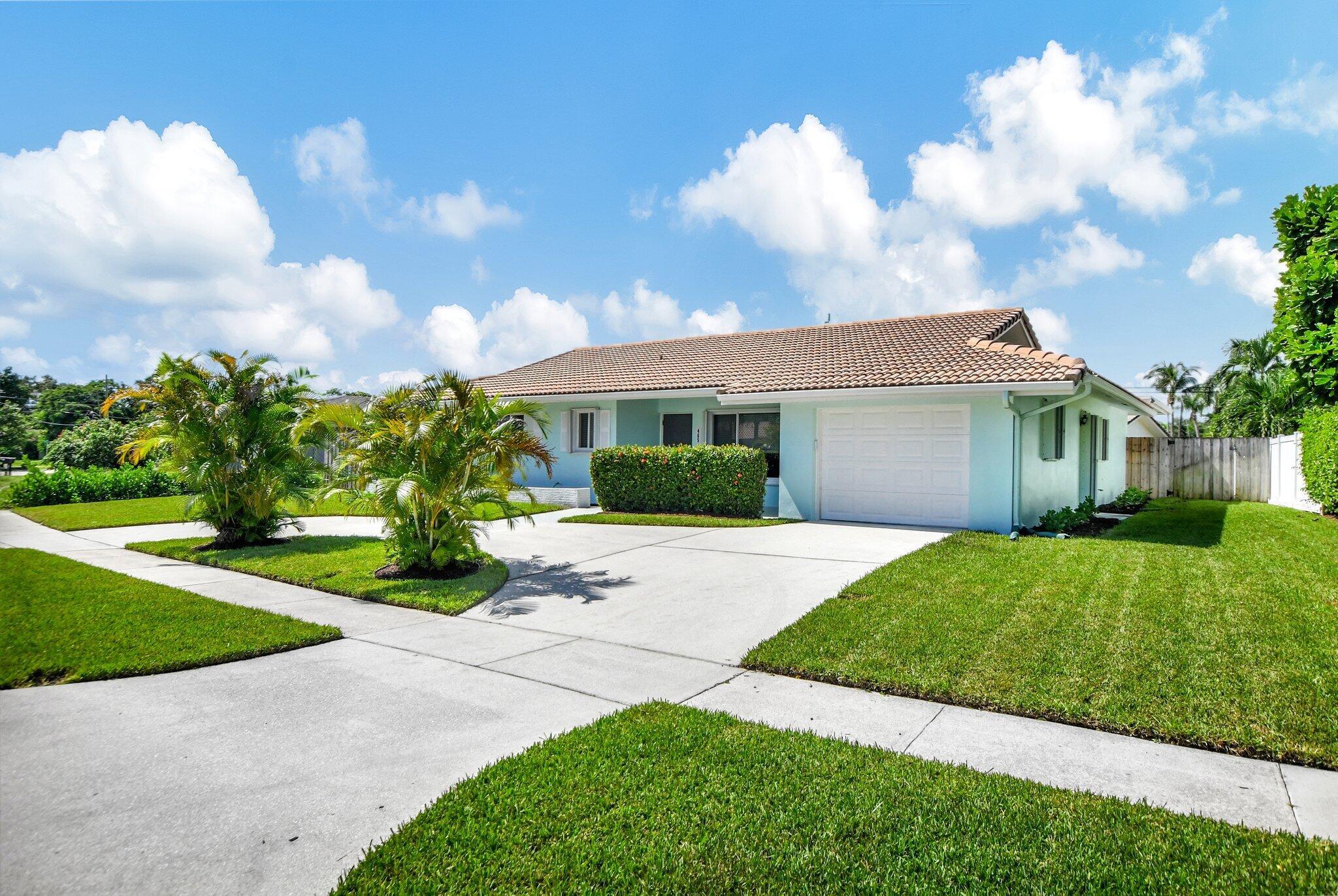 Welcome Home! Amazing east boca location; close to schools, beaches, restaurants, shopping, mizner, brightline, airports and more. This home is located in the highly sought after Addison Mizner school district. Exterior features include: a large fenced yard with room on the side for a boat/RV, nice front and back yard porch, fresh sod, quiet street, circular drive, 7x7 storage shed, accordion hurricane shutters, 1 car garage is partially converted & can easily be changed back. Interior features include: open floorplan, laminate wood floors, Stainless Fridge and dishwasher (2023), Hot water heater (2024), attic insulation (2023), inside laundry room w/ sink, Internet hardwired with and extender in the office. Tons of potential! Make this home your own.