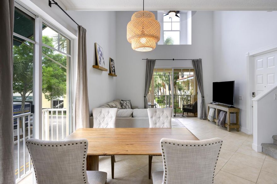 Light &Bright 2BR 2BA corner 2 story townhome unit with loft and a highly sought-after deeded carport space. Features include vaulted ceilings, four balconies, updated kitchen and baths and brand new roof. The upstairs Master offers walk-in closet, dual vanities and a balcony with eastern exposure for sunrise views. Amenities include a clubhouse with pool/spa, and a fully equipped fitness center. Downtown Abacoa offers tons of family activities, restaurants, shops, and Roger Dean Stadium within short walking distance from your front door. Property is zoned Mixed Use, allowing for the operation of a business/office.