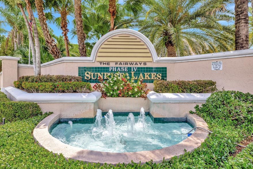 Enjoy Luxury Living in Sunrise Lakes Phase IV.  This fully remodeled 4th floor unit provides comfort & style. The Kitchen features plenty of cabinetry w/quartz countertops, stainless steel appliances & a breakfast nook. The split-bedroom layout offers privacy, w/a beautiful updated master suite & large walk-in closet. Laundry room has high capacity washer & dryer plus lot of storage. A/C changed 2023. Accordion shutters around all windows. Recently upgraded building w/new roof and elevator. Maintenance include water, cable, & Wi-Fi. Enjoy top-tier amenities like golf, tennis, theater, & game room. Conveniently located near shopping, worship, airports, Sawgrass Mall, and highways. Association has minimum Credit Score & income requirement.  EASY TO SHOW.