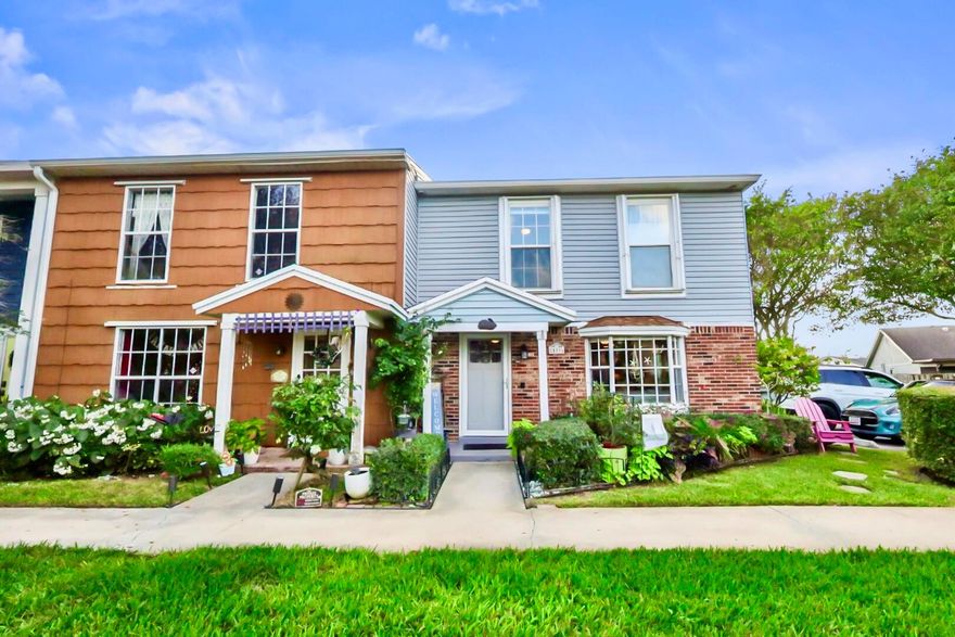 Charming end-unit townhome in a sweet, small HOA with one of the lowest monthly fees in Wellington. Located near the community cul-de-sac, this home offers extra space and an expanded paver patio shaded by mature trees with peaceful water views watching the otters, turtles and many types of birds.The home features 3 bedrooms, 2.5 baths, the smallest bedroom comes equipped with a full size built-in Murphy bed. Large closets throughout, including a custom walk-in closet in the primary suite. Upgraded bathrooms offer a modern oversized shower in the primary bath and a spa tub in the guest bath. The kitchen has been renovated recently with timeless white shaker cabinets, granite counter tops and a new gas range.Enjoy back-porch evenings fishing with a personal water fountain installed