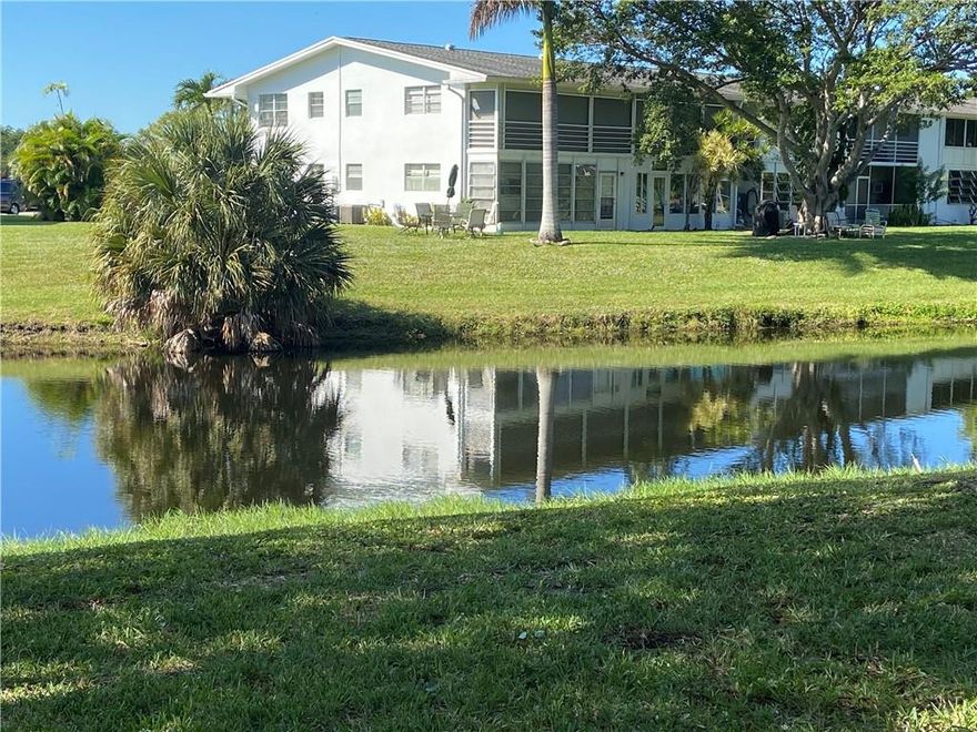 CORNER,  FIRST FLOOR ,GORGEOUS AND RELAXING LAKE  VIEW , RARE FIND ! THIS BEAUTIFUL  2 BEDROOM, 1.5 BATH CONDO WON'T LAST!!  WOOD CABINETS, "ARBORITE"COUNTERTOPS, WHITE APPLIANCES!!  THIS  FIRST FLOOR unit  IS FILLED WITH LIGHT THAT SHINES OFF THE TILE FLOORS ON DIAGONAL! FULLY FURNISHED ,A BRAND NEW MURPHY BED ,TO ADD A TOUCH OF CLASS!! UPDATED KITCHEN ,BATHROOM WITH BATHTUB IN THE PRIMARY BATH!! YOU WILL LOVE THE SERENE LAKE VIEW FROM THE ENCLOSED PATIO AND EXTRA STORAGE! THE UNIT IS ACROSS FROM THE CLUBHOUSE WITH ALL THE ACTIVITIES THE CLUBHOUSE OFFERS. ALSO IS WALKING DISTANCE TO  POOL!  Lyndhurst C  is Rentable Building after 1 year of ownership !CENTURY VILLAGE EAST IS A GATED COMMUNITY! THEY INCLUDE A CLUBHOUSE WITH A 1,500 SEAT THEATER,  STATE OF THE ART GYM.etc  ASSOC.CLAIMS 55+