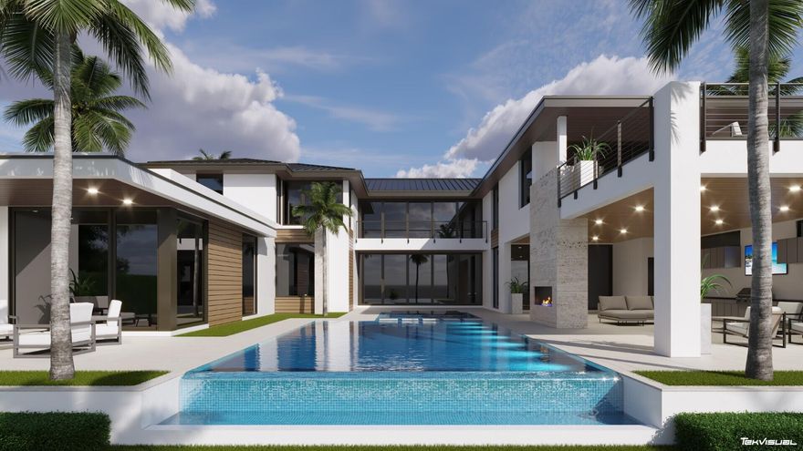 Discover the pinnacle of coastal luxury with this brand-new oceanfront estate in the exclusive Jupiter Inlet Colony. Offering 100 feet of pristine ocean frontage and breathtaking Atlantic views. Spanning 11,075+/-total SgFt. This stunning masterpiece by Village Architects & Willoughby Construction features 5 bedrooms + office, 6.1 baths, with elevator. Wide-plank European oak floors, Venetian plaster accents, and floor-to-ceiling windows create seamless indoor-outdoor living. A whole-house solar system with Tesla Powerwalls whole home electric and back up. The custom designed chef's kitchen boasts Wolf & Sub-Zero appliances, premium cabinetry with butler's pantry. The first-floor primary suite is a private sanctuary with a loggia, sweeping ocean views, with pool access.