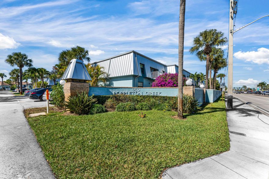 Coastal Comfort meets downtown Stuart Convenience This charming updated 2-Bed/2-Bath condo offers space, style, and an unbeatable location. Each bedroom has its own full bath—perfect for guests or roommates. The brand new hurricane-impact windows, slider, and front door will provide peace of mind, along with the fully renovated kitchen. Walk to Publix, explore vibrant downtown Stuart, or take a quick drive to the beach—it's all right nearby! The seller has paid all assessment fees for the new roof in 2023.. Enjoy the community's 2 well-kept pools, 2 clubhouses, assigned parking, community offers two clubhouses with 2 pools and social rooms, a boat/canoe launch for weekend adventures, and one of the lowest HOA fees in town—and no 55+ restrictions! This is a great opportunity in a fantastic locationschedule your showing today! No rentals for 2 years.