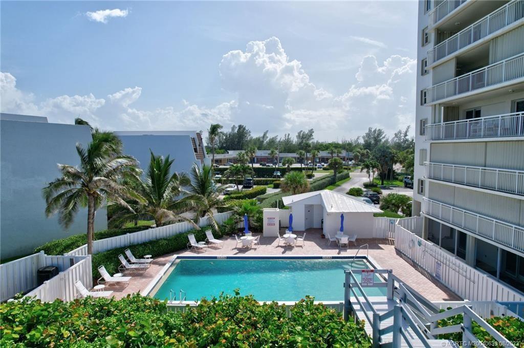 Relax at the beach! Condo building is directly on the beach on Hutchinson Island. Hear the sound of the waves in your large 2 bedroom and 2 bath condo! Newly renovated corner unit with East and South facing “L” shaped terrace. 3 pairs of impact sliders give this condo a lot of light. It is turnkey and fully furnished with all the amenities you need. Wash & Dryer inside Condo. Direct access to the Beach! This is available for Annual rental or can be considered for winter 2026 rental at winter rental rate per month. There is a large pool and BBQ on premises.