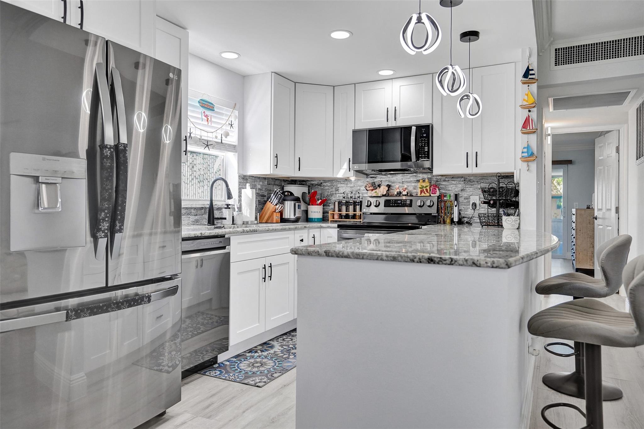 You will fall in love with this COMPLETELY RENOVATED AND FURNISHED captivating 2 Bed, 2Bath unit in Kings Point Brittany H. All is NEW with newly built out Patio with W/D hookup with Impact windows in patio and slider. Kitchen and Baths tastefully renovated with all soft drawer closing. NEW flooring, wood finishes, and CROWN molding throughout. Kings Point shows top Amenities with 6 pools, Bar/Restaurant, 1,200 seat theater, 2 golf courses and so much more. All you need is your toothbrush. Owner occupied, need 24hr notice. Show realtors license for access through gate. $230,000 REFLECTS FURNISHED. UNFURNISED asking $220,000.