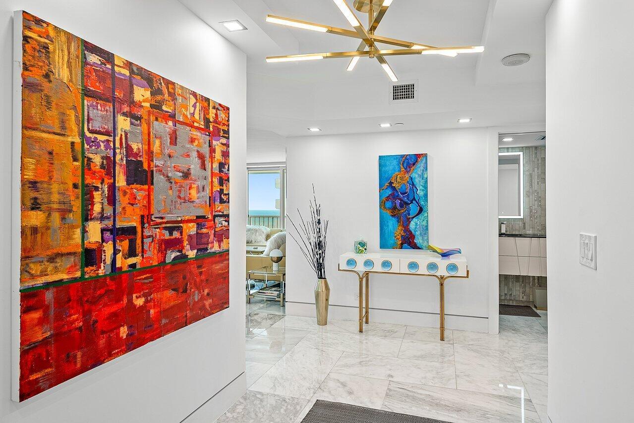 Exquisite Oceanfront Condo in Prestigious Highland Beach nestled between the vibrant communities of Boca Raton and Delray Beach, this luxurious 3-bedroom, 4-bathroom condo offers breathtaking ocean views in an exclusive boutique building. Completely renovated, both the unit and the building showcase sophisticated modern design and high-end finishes. Step into an expansive, open floor plan bathed in natural light, featuring a gourmet kitchen, spacious living areas, and elegantly appointed bedrooms with en-suite baths. Enjoy serene beachfront living with private access to pristine sands, resort-style amenities, and the ultimate in privacy and luxury. A rare opportunity in one of South Florida's most sought-after locations.