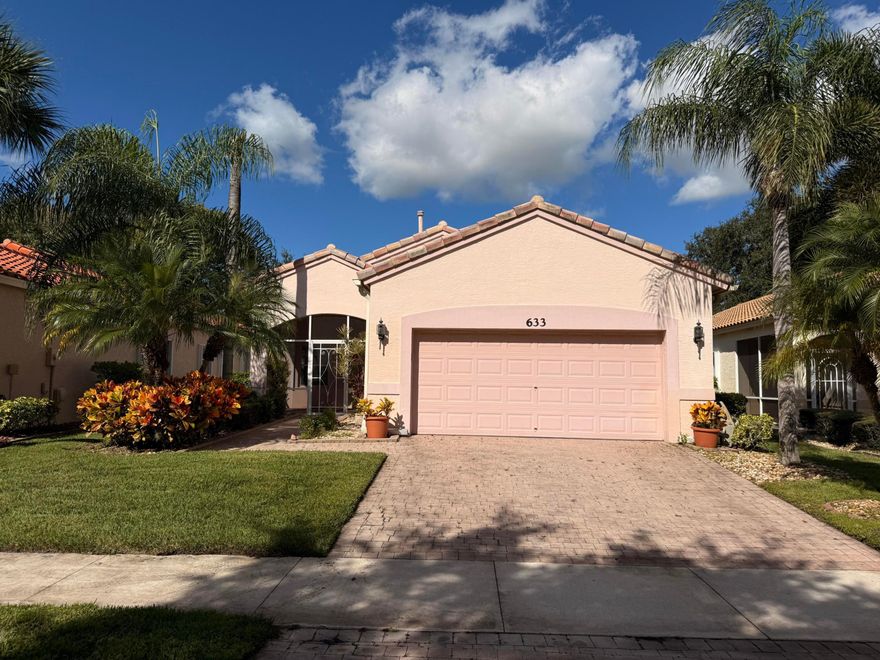 Located in the one & only Cascades at St Lucie West! This beautifully maintained, light & bright home offers an open floor plan, freshly painted interior, 2 screened in areas PLUS an open area too. Updated appliances, a spacious primary bedroom with HUGE walk in closet and a well appointed bath. Tile floors throughout the main living areas & solid concrete block construction.  This 55 and better community is a Florida dream come true! Low monthly dues includes high speed internet, cable lawn care & more activities than you can count! You will feel like your daily life is a permanent vacation.  A grand clubhouse, TIKI BAR, fitness center, heated & cooled pool & spa, tennis , billiards, pickleball, GOLF COURSE, bocce ball, arts & crafts, library & the list goes on! THIS IS THE LIFE! Please have business card ready for gate.