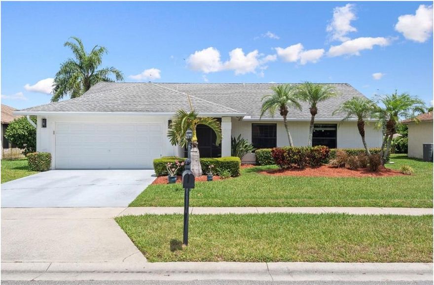 So much to love in this beautiful, bright four bedroom, two bath, pool home with screen enclosure, and private yard with no rear neighbors. High ceilings accentuate the spacious living room as you walk in the front door. The eat-in kitchen features stainless steel appliances and granite countertops. The large primary bedroom has a walk in closet, double sinks, with a separate shower and bath. A/C is 2020, impact windows, laundry in garage, new pool pump, extra refrigerator in garage. Central to Uptown Boca stores & restaurants, houses of worship, Public Golf courses, Boca Town Center mall, the Turnpike, and I-95. Property is located in the Boca Fontana Community and offers low HOA fees, 2 community pools, basketball & tennis courts. No more showings