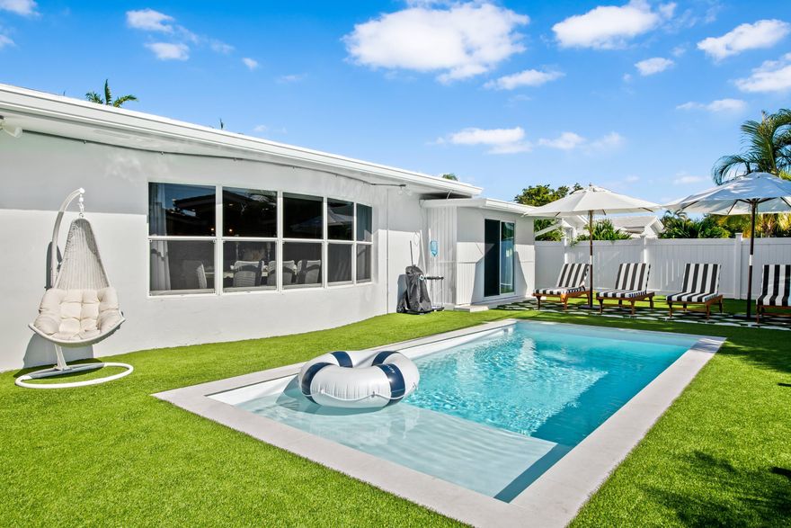 This beautiful home has the best that South Florida living has to offer. Completely renovated & turnkey, featuring 4 bedrooms, 3 baths, a private office, wine room, & a 2 car garage. Situated on an oversized lot, lush landscaping that offers incredible privacy, a pool, a grill & even a putting green making this the ideal backyard for entertaining. Located in a fabulous location, enjoy a walk or Bike to the Beach, Boca Raton Resort, Mizner, bars, & so many amazing restaurants within minutes! Call to book your private showing today.   This listing is subject to changes and omissions.