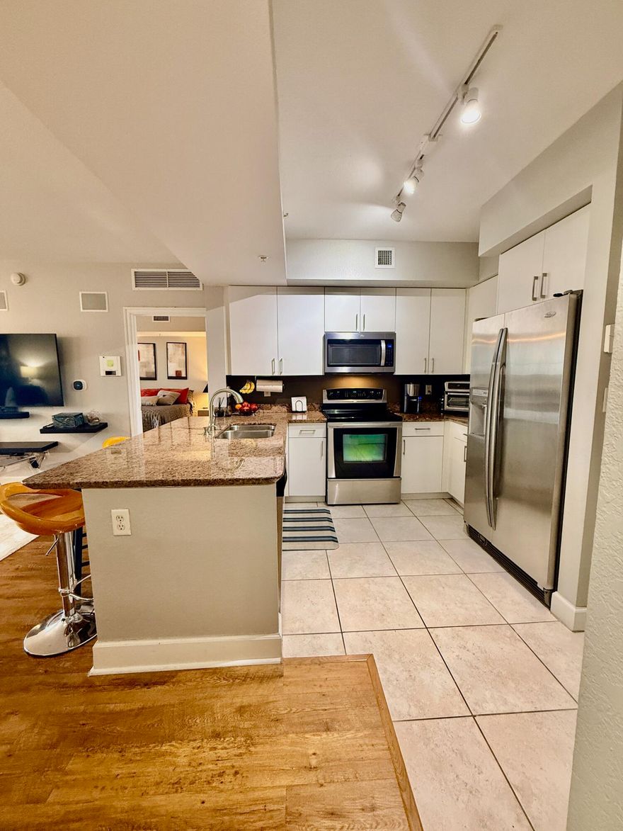 Discover modern living in this cozy 2BD/2BA condo at the highly sought-after Radius Condos in East Hollywood. This split floor plan offers views of the golf course, city scape and has a balcony that is accessible from both the living and primary bedroom. FULLY FURNISHED, it features stainless steel appliances, granite countertops, and stunning tile flooring. Residents enjoy luxury amenities: concierge, 24-hour security, gym, sauna, lounge, game room, and screening room. Rent includes valet, cable, and high-speed internet, with rentable storage and extra parking spaces for lease. Just a short walk to Downtown and minutes from our award winning Broadwalk and Beach, this pet-friendly high-rise offers an affordable, vibrant South Florida lifestyle worth living.