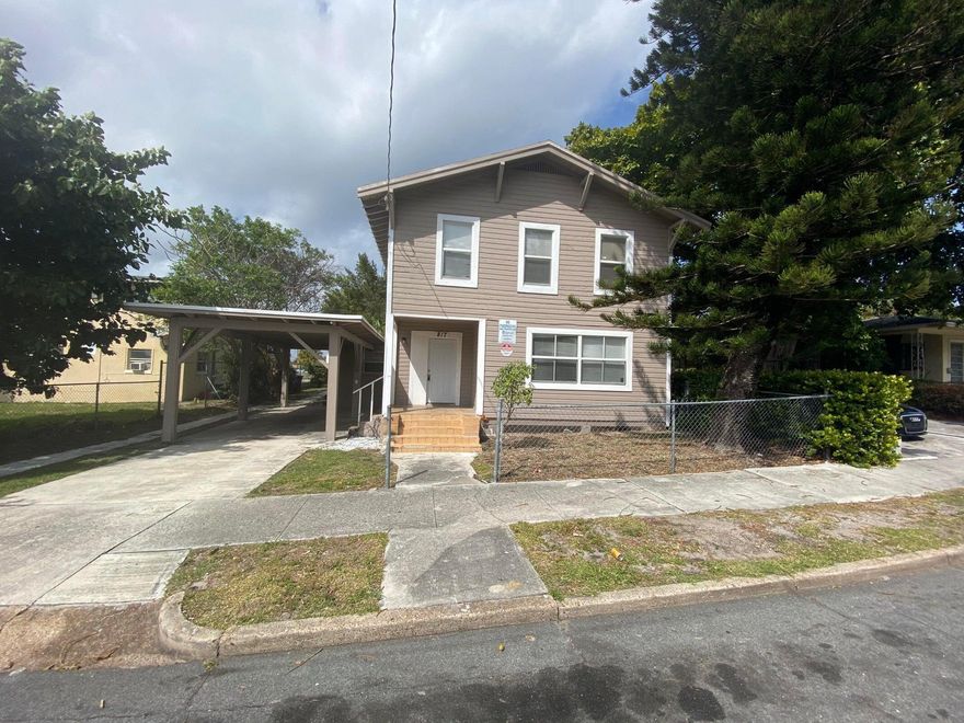 Discover this beautifully unique investment opportunity in the heart of West Palm Beach. Built in 1935, the property features a charming 5-bedroom, 2-bathroom single-family home along with a separate triplex in the rear. The triplex includes a 1-bedroom/1-bath unit, a studio with 1 bath, and a 2-bedroom/1-bath apartment â'' offering excellent income-producing potential. Both buildings had their roofs replaced in 2018. Each unit is individually metered for electricity, and each building has its own water meter for added convenience and management efficiency. Ideally located just minutes from Downtown West Palm Beach and the Brightline station, this property provides easy access to Clematis Street, Palm Beach Outlets, and a wide variety of local dining, shopping, and entertainment options