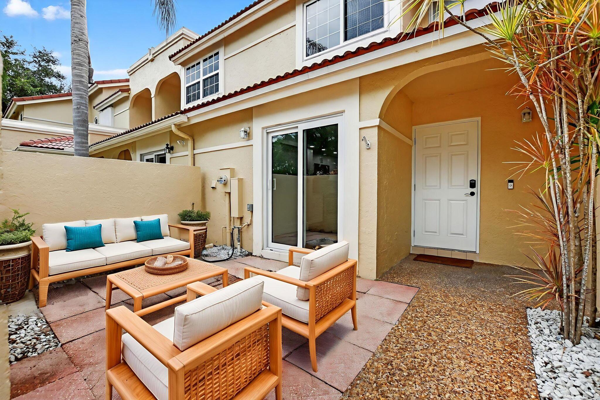 THIS BEAUTIFUL TOWNHOUSE, IS TOTALLY REVOVATED AND MOVE IN READY! SPACIOUS LIVING ROOM AREA, IMPACT WINDOWS THROUGH OUT 2022, A/C NEW 2024, ROOF 2022, WINDOW TREATMENTS ON FIRST FLOOR ARE ELECTRONIC, LOW HOA OF $190.00 A MONTH. THE COMMUNITY IS LOCATED IN DEER CREEK. DEER CREEK GOLF CLUB IS A NON EQUITY CLUB, BEAUTIFUL GOLF COURSE, WITH CLUB HOUSE, CAFE/DINNING, GOLF PRO SHOP. COMMUNITY IS CLOSE TO SHOPPING, I-95, AND THE BEACH.