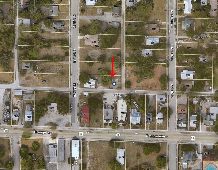 This is an excellent location... close to downtown Fort Pierce and just off Orange Ave. It will make a perfect spot to purchase and hold for an investment or develop in a  nice residential property.