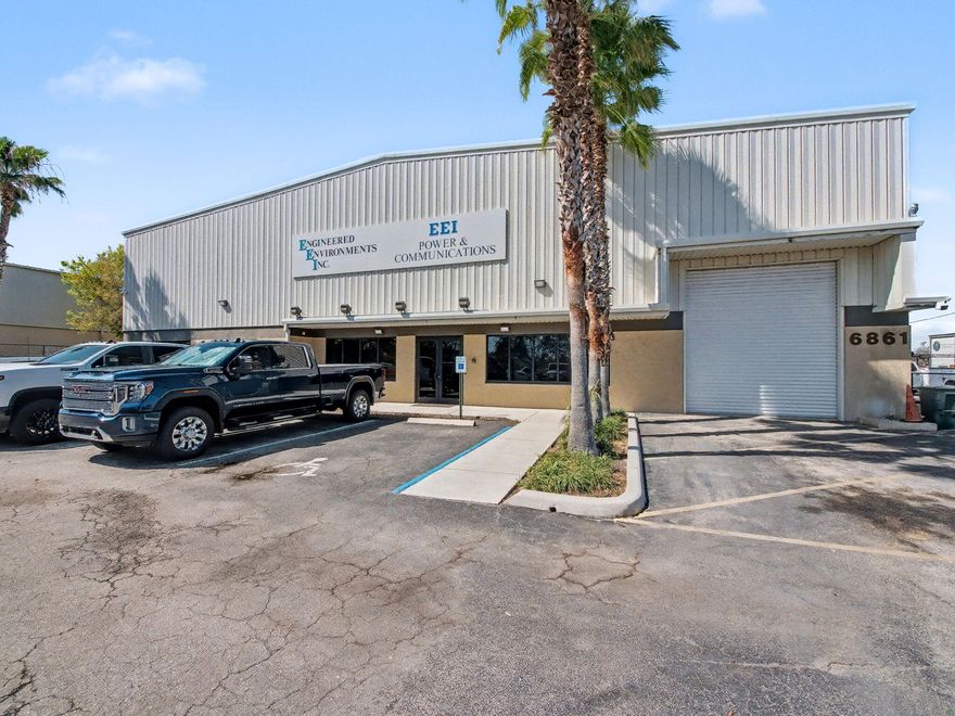 Prime Industrial property spanning 16,025 square feet on 1.47 acres, this corner-lot asset offers exceptional location directly on Garden Road w over 10,000 vehicles per day with access from Blue Heron Blvd --one of the region's most trafficked commercial corridors with over 55,000 vehicles per day.  Ideal for owner-users or value-add investors. Zoned IG the site supports a wide range of industrial and business uses. Highly improved building with over 5000 sq ft of professional built out office space with over 12 offices, storage spaces, workstations, lobby, conference rooms, kitchen facilities etc.  Warehouse space 10,000 sq ft, 4 overhead doors, loading dock, large, secured lot for additional storage. Impact windows and doors. Fire sprinklers, heavy 3 phase power. 22' clear height.