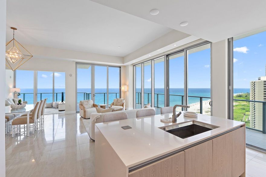 One of the best units in Amrit Ocean Resort available for  SEASONAL and ANNUAL rent. This spacious high-end 2BR 2.5BA condo with a den offers stunning ocean views from every room, direct southeast ocean facing unit with a wraparound terrace, floor-to-ceiling glass, 11-ft ceilings, Miele appliances. Enjoy valet parking, beach and pool service, 2 gyms, yoga terrace, on-site restaurants, and access to a 100,000-sq-ft spa. Resort-style living with unmatched comfort, style, and amenities. Please call for seasonal prices.