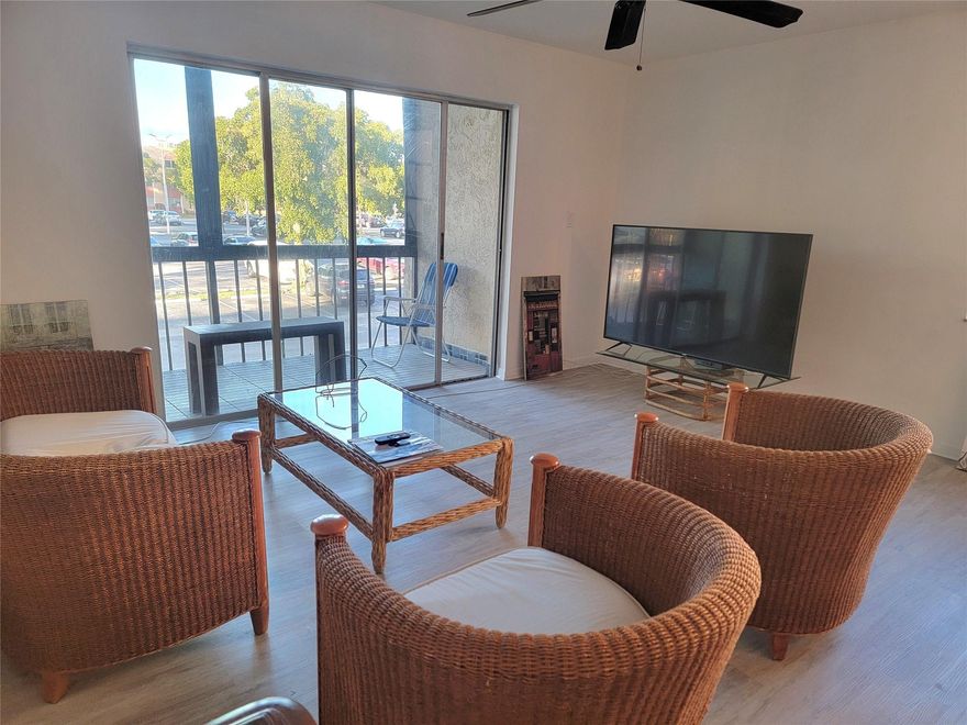 Well-kept 2/2 condo in a senior 55+ community. Corner unit. Screened balcony. Steps away from community pool. Master bedroom with walk-in closet. New laminate floor. New appliances. Unique opportunity for buyer to add his personal touches. Priced accordingly. Extra storage. Lobby secured building. Clubhouse with gym, library and game room. Heated pool and tennis court. Maintenance includes water, fiber optic cable and high-speed internet. Centrally located. No rentals are allowed. Foreign Seller. FIRPTA Affidavit to be signed.