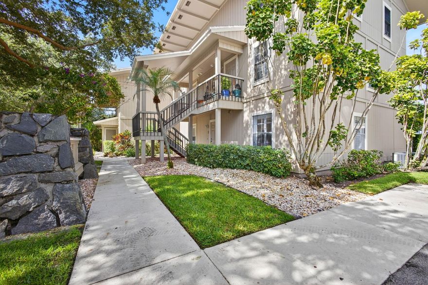 Welcome to Riverbend County Club. Located on 100 acres along the Loxachatchee River, Riverbend offers 24 hr guard gated entrance, unlimited 18 hole golf with driving range, 2 pools, tennis, pickleball & tons of waterfront & social activities.  Lovely 1st floor, ONE LEVEL 2/2 end unit condo offering gardens views; 2 screened porches; updated kitchen & baths; luxury vinyl flooring throughout; 2024 roof & plantation shutters.  Waterfront Clubhouse, Adult & Children's pools, lighted Har-Tru tennis courts, Teaching Golf Pro, Golf Range, Men's & Ladies Golf Leagues, Monthly Scrambles, Tournaments, Dinner Parties, Pot Luck Socials, Bingo, Mahjong, Bridge, Art Club & Book Club.  A bit off the beaten path but with easy access to shops, restaurants & local beaches.