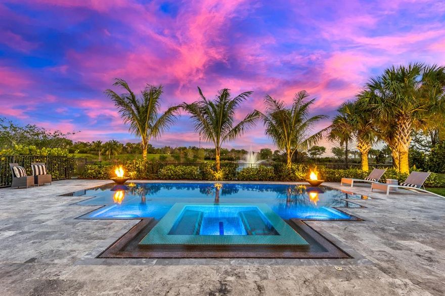 ONCE IN A LIFETIME chance to own Divosta's GARDEN VISTA MODEL HOME! LIVED IN LESS THAN 1 YEAR!! PLUS TRANSFERABLE GOLF MEMBERSHIP TO JUPITER COUNTRY CLUB- there is a 3 year waiting list! Every luxury upgrade imaginable and nestled on one of the best lots in Sonoma Isles! Amazing sunrises overlooking wide lake and fountain on your own tropical oasis. Extended opulent Master suite and luxurious spa like bath. This custom designed home is maxed out and has an award winning floor plan. This stunning tropical  paradise is complete with overflowing perimeter pool and spa, brand new masonry custom out kitchen with a twin eagle pellet grill. Too many upgrades to list -48 bullet points - Designer furniture  negotiable