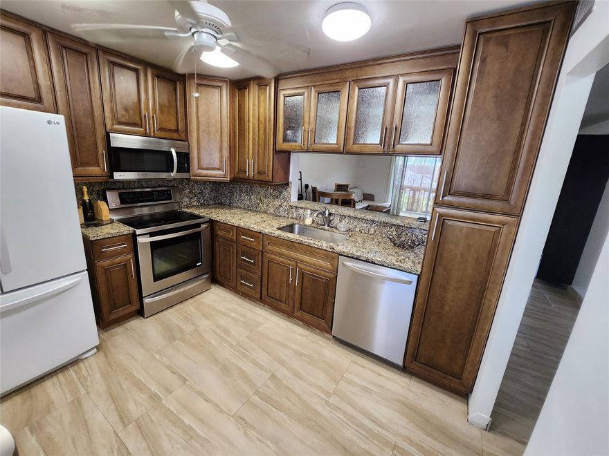 Completely renovated, this spacious 2-bedroom, 2-bath residence offers comfortable living in a serene setting. Enjoy a large eat-in kitchen, an expansive living area, and an enclosed patio overlooking lush tropical grounds—perfect for relaxing or entertaining.
Ample closets and storage throughout provide exceptional convenience. Located east of US-1 in a peaceful community, you’ll be just minutes from the beach, shopping, dining, and more!