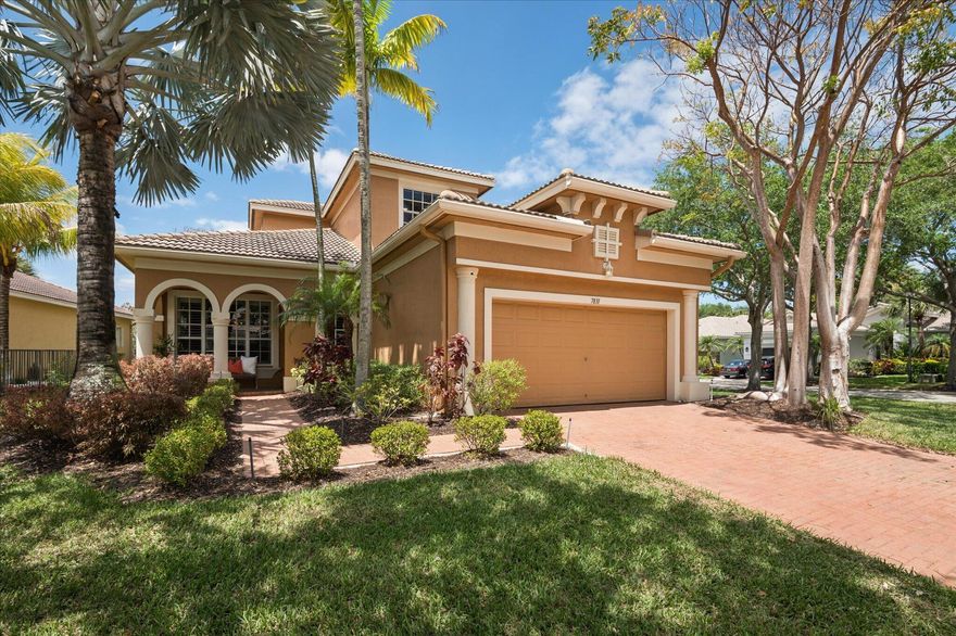 Stunning, move-in ready 4BR/3BA + loft on an oversized corner lot in Heron Bay! Soaring ceilings fill the home with natural light. Updated kitchen features granite countertops, top-of-the-line stainless steel appliances, wine cooler and a Viking gas cooktop, perfect for cooking and entertaining. Desirable floor plan offers formal living and dining rooms plus a family room off the kitchen. Spacious primary suite downstairs with two large walk-in closets and a beautiful bath with frameless glass-enclosed shower. Upstairs features two bedrooms and a loft that can be used as a second living area. Enjoy the large screened, covered patio overlooking the expansive backyard. HOA includes all of Heron Bays resort-style amenities, security and landscaping.