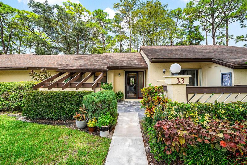 This 2/2 pet friendly Townhouse showcases a top-to-bottom remodel, with every aspect carefully curated.  New kitchen, new bathrooms, New AC and new interior doors are just a few of the standout features.  The enclosed patio, complete with air conditioning offers a serene space for relaxation.  All appliances are brand new and have never been used. The open floor plan features a cozy living area, modern kitchen and private patio ideal for morning coffee or evening cocktails.  The primary suite features an oversized bedroom, ample closet space and dual sinks with walk in shower. This Active 55+ community  features  Olympic size pool and clubhouse within walking distance. The  villa is equipped with accordion shutters and the back enclosed patio has impact windows.